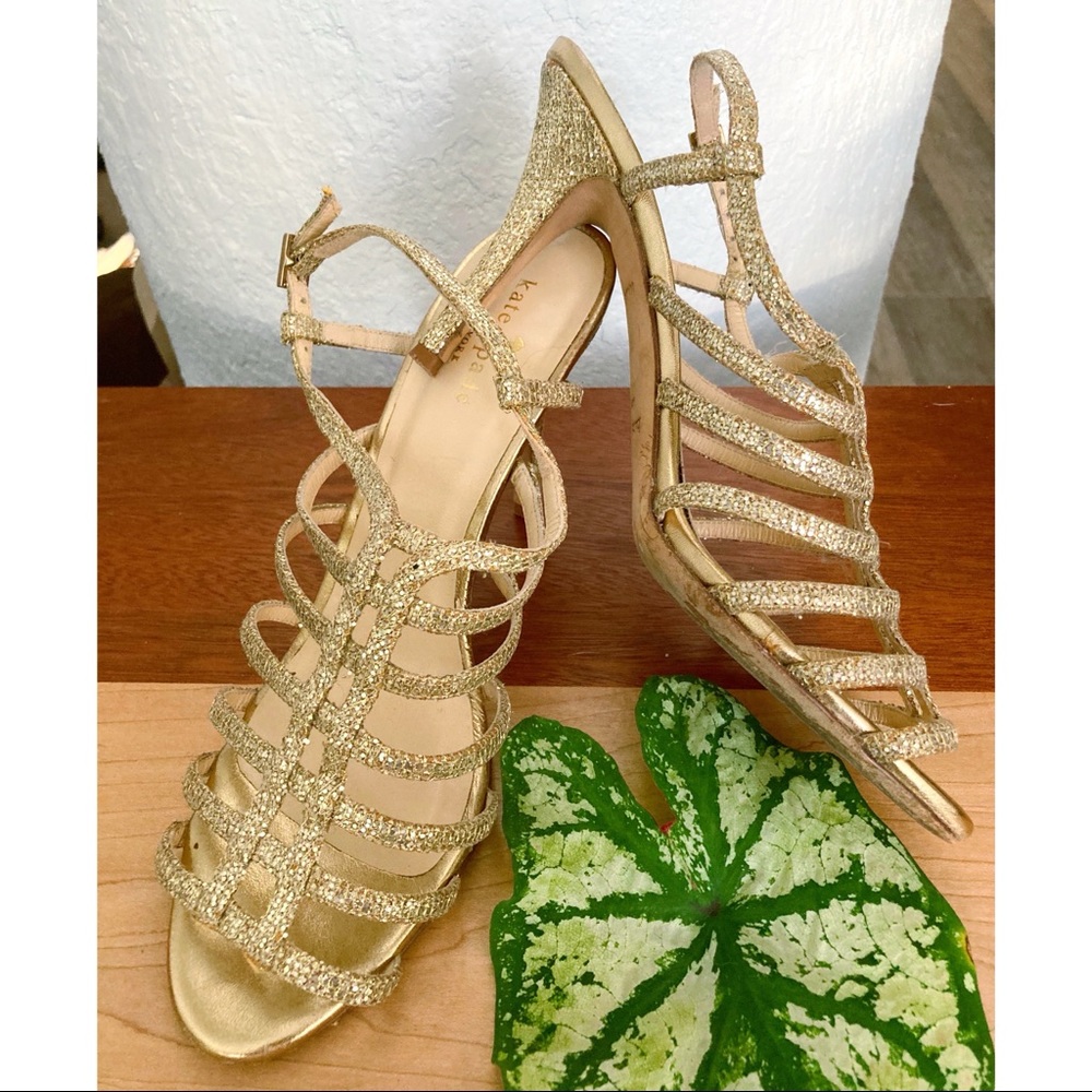 Gold Glitter Kate Spade Heels
